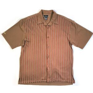 Stacy Adams Men’s XL Brown Knit Button Up Shirt